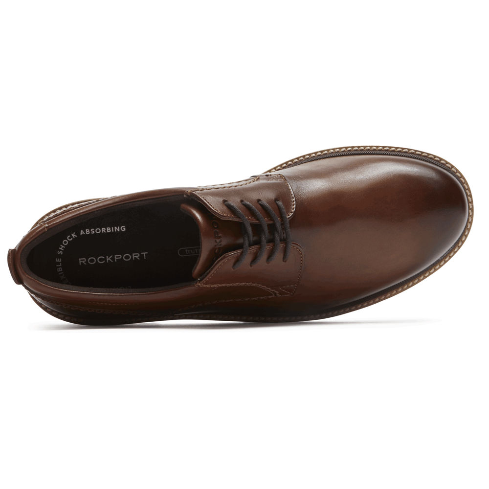 Oxfords Rockport Hombre Mexico - Marshall Plain Toe Marrom Oscuro - QSUAL9320